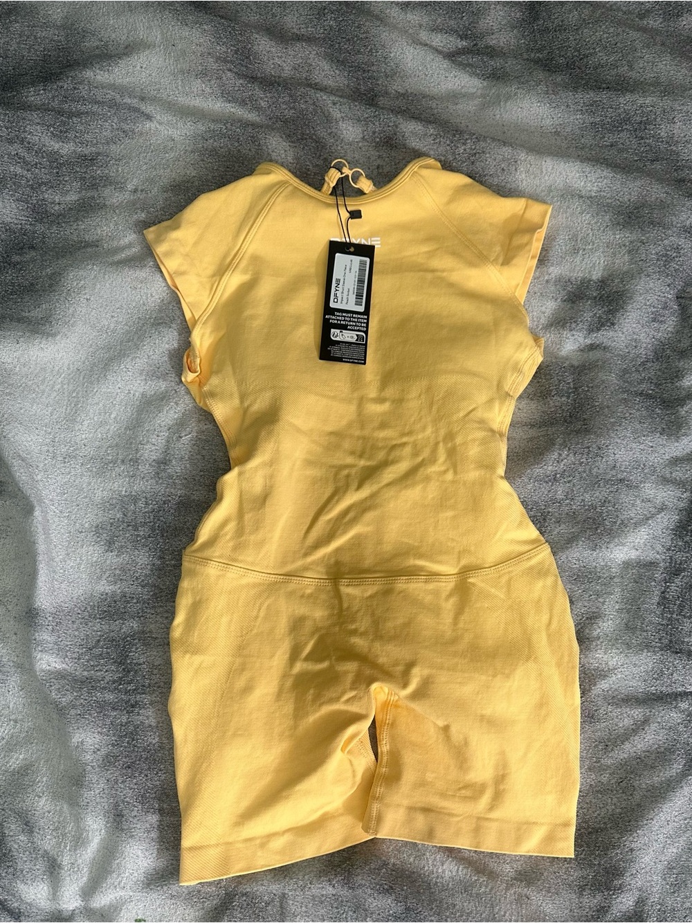 DFYNE Women's Yellow Short-Sleeve Romper Jumpsuit